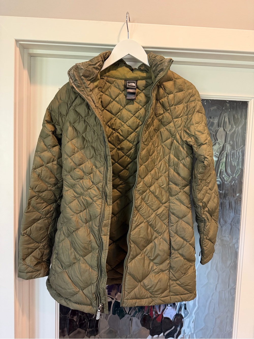 The North Face Olive Green Quilted Puffer Jacket - Women's